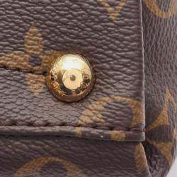 Pre Owned Louis Vuitton Brown/Red Monogram V Tote BB