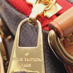 Pre Owned Louis Vuitton Brown/Red Monogram V Tote BB
