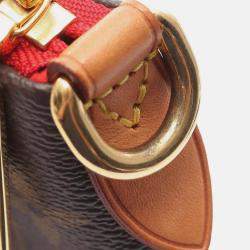 Pre Owned Louis Vuitton Brown/Red Monogram V Tote BB