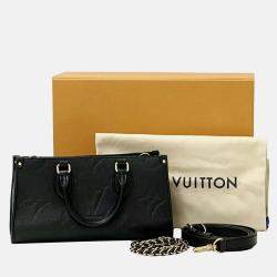 Pre Owned Louis Vuitton OnTheGo MM Noir Monogram Empreinte Leather Shoulder Bag