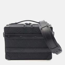 Pre Owned Louis Vuitton Soft Trunk Black Monogram Taurillon Leather Shoulder Bag