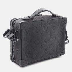 Pre Owned Louis Vuitton Soft Trunk Black Monogram Taurillon Leather Shoulder Bag