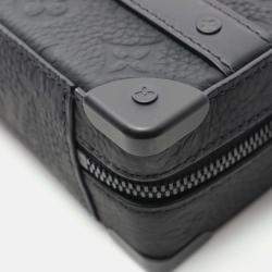 Pre Owned Louis Vuitton Soft Trunk Black Monogram Taurillon Leather Shoulder Bag