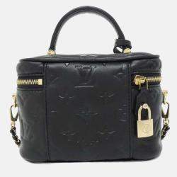 Pre Owned Louis Vuitton Vanity Coussin PM Black Monogram Leather Shoulder Bag