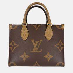 Pre Owned Louis Vuitton On The Go PM Monogram Reverse Canvas and Leather Shoulder Bag