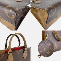 Pre Owned Louis Vuitton On The Go PM Monogram Reverse Canvas and Leather Shoulder Bag