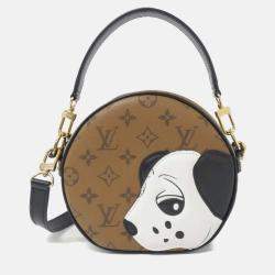 Pre Owned Louis Vuitton Boite Chapeau Souple Animogram Dalmatian Monogram Reverse Canvas Shoulder Bag