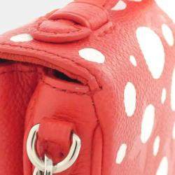 Pre Owned حقيبة كتف لوي فيتون المايكرو ميتيس جلد أمبريونت نقشة مونوغرام LV x YK لون أحمر/أبيض