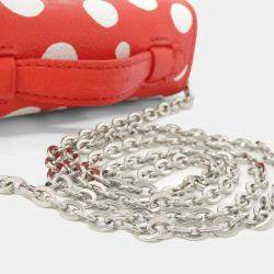 Pre Owned حقيبة كتف لوي فيتون المايكرو ميتيس جلد أمبريونت نقشة مونوغرام LV x YK لون أحمر/أبيض