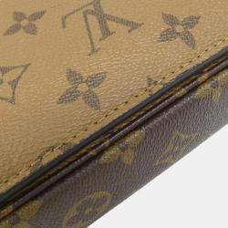 Pre Owned Louis Vuitton Brown Monogram Reverse Pochette Metis MM Handbag