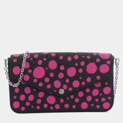 Pre Owned Louis Vuitton LV x YK Pochette Black/Pink Monogram Empreinte Leather Shoulder Bag