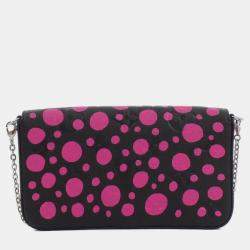Pre Owned Louis Vuitton LV x YK Pochette Black/Pink Monogram Empreinte Leather Shoulder Bag