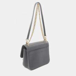 Pre Owned Louis Vuitton Lockme Black Leather Chain Shoulder Bag