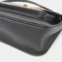 Pre Owned Louis Vuitton Lockme Black Leather Chain Shoulder Bag