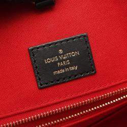 Pre Owned Louis Vuitton On The Go Mm Monogram Giant Reverse Tote Bag Coated Canvas Leather Brown Beige