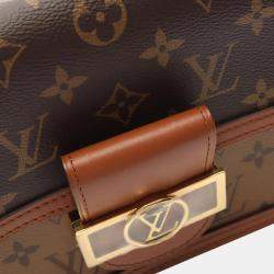 Pre Owned Louis Vuitton Dauphine Mini Shoulder Bag Coated Canvas And Leather Monogram Reverse Brown Beige