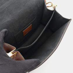 Pre Owned Louis Vuitton Dauphine Mini Shoulder Bag Coated Canvas And Leather Monogram Reverse Brown Beige