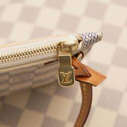 Pre Owned Louis Vuitton White Damier Azur Neverfull MM