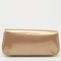 Pre Owned Louis Vuitton Beige Poudre Vernis Sobe Clutch