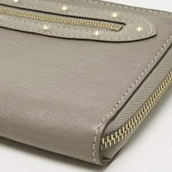 Pre Owned Louis Vuitton Grey Suhali Leather Zip Continental Wallet
