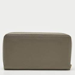 Pre Owned Louis Vuitton Grey Suhali Leather Zip Continental Wallet