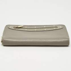 Pre Owned Louis Vuitton Grey Suhali Leather Zip Continental Wallet