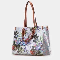 Pre Owned Louis Vuitton Silver Monogram Metallic LV Garden OnTheGo MM