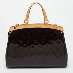 Pre Owned Louis Vuitton Amarante Monogram Vernis Brea MM Bag