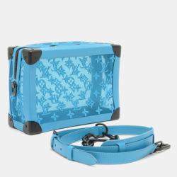 Pre Owned Louis Vuitton See Through Soft Trunk Turquoise Monogram Canvas Shoulder Bag