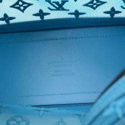 Pre Owned Louis Vuitton See Through Soft Trunk Turquoise Monogram Canvas Shoulder Bag