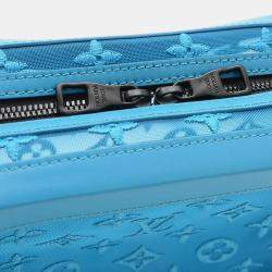 Pre Owned Louis Vuitton See Through Soft Trunk Turquoise Monogram Canvas Shoulder Bag