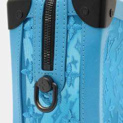 Pre Owned Louis Vuitton See Through Soft Trunk Turquoise Monogram Canvas Shoulder Bag