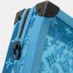 Pre Owned Louis Vuitton See Through Soft Trunk Turquoise Monogram Canvas Shoulder Bag