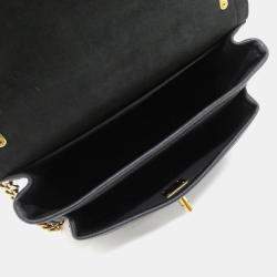 Pre Owned Louis Vuitton Lockme Chain Black Calf Leather Shoulder Bag