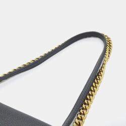 Pre Owned Louis Vuitton Lockme Chain Black Calf Leather Shoulder Bag
