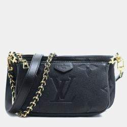 Pre Owned Louis Vuitton Multi Pochette Accessoires Noir Monogram Empreinte Leather Shoulder Bag