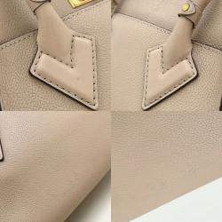 Pre Owned Louis Vuitton On My Side PM Greige Brown Monogram Canvas Handbag