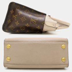 Pre Owned Louis Vuitton On My Side PM Greige Brown Monogram Canvas Handbag