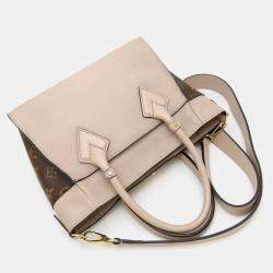 Pre Owned Louis Vuitton On My Side PM Greige Brown Monogram Canvas Handbag