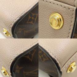 Pre Owned Louis Vuitton On My Side PM Greige Brown Monogram Canvas Handbag