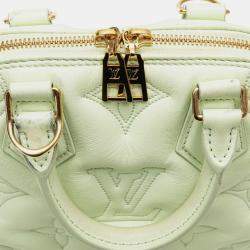 Pre Owned Louis Vuitton Alma Soft BB Light Green Monogram Mahina Leather Shoulder Bag