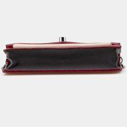 Pre Owned Louis Vuitton Brown Red Bicolor Leather MyLockMe Chain Pochette
