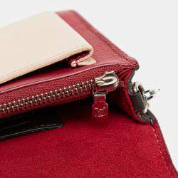 Pre Owned Louis Vuitton Brown Red Bicolor Leather MyLockMe Chain Pochette