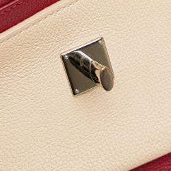 Pre Owned Louis Vuitton Brown Red Bicolor Leather MyLockMe Chain Pochette