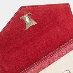 Pre Owned Louis Vuitton Brown Red Bicolor Leather MyLockMe Chain Pochette