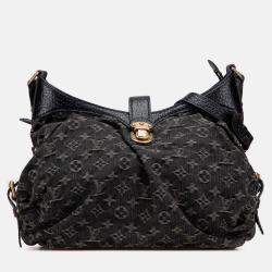 Pre Owned Louis Vuitton Black Monogram Denim Mahina XS