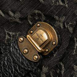 Pre Owned Louis Vuitton Black Monogram Denim Mahina XS