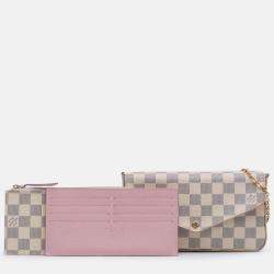 Pre Owned Louis Vuitton White Damier Azur Pochette Felicie