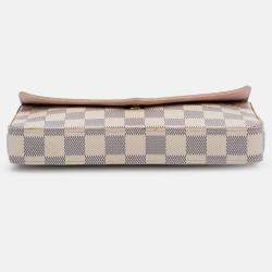 Pre Owned Louis Vuitton White Damier Azur Pochette Felicie