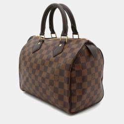 Pre Owned Louis Vuitton Speedy Red Damier Ebene Canvas Size 25